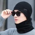 thumbnail image 5 of Conjunto de gorro de punto de algodón con hojas de arce para invierno con tapete de terciopelo, conjunto de dos piezas de gorro y bufanda de lana para actividades al aire libre, 5 of 5
