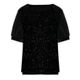 thumbnail image 4 of Cooling Shirts for Women Kelon Women's Short Sleeve Shirts Crew Neck Sequin Tops Going Out Clothes Outfits 2026 Fashion Clothes Vacation Outfits, S, 4 of 7