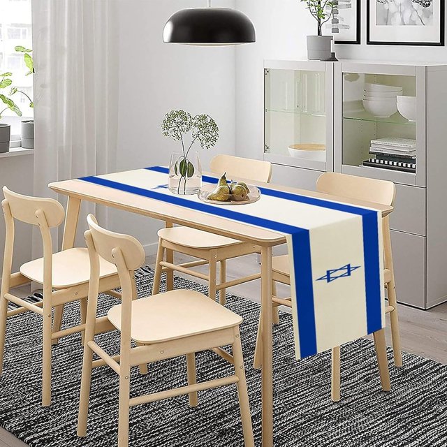 Israel Israeli Flag Table Runner,Table Decor for Indoor Outdoor Dining Table Decorations, 184x34cm