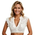 thumbnail image 2 of German Dirndl Blouse with Ruffles White - Traditional & Elegant Bavarian Oktoberfest Blouse Luna,Women German Dirndl Blouse Bavarian Oktoberfest White Dirndl Shirts for Women, 2 of 8