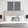 thumbnail image 3 of Grey Pure Color Kitchen Curtains Window Panels, Aesthetics Contemporary Luxury Insulated Window Treatment Curtain, Grommet Curtains for Bedroom/Living Room/Bathroom, 2 Piece 42"Wx54"L, 3 of 8