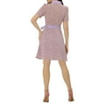 thumbnail image 3 of INSPIRE CHIC Women's Contrast Collar Short Sleeve Belt Shirt Dresses XL Purple, 3 of 5