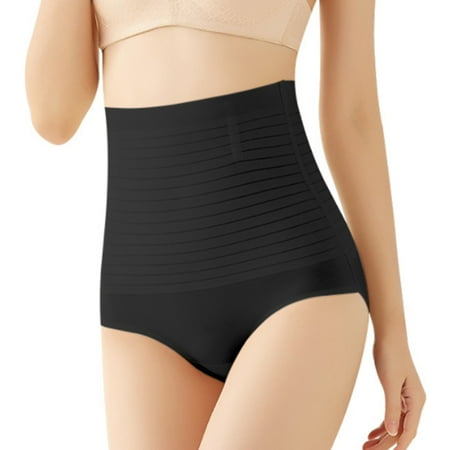

JUNTEX Women High Waist Seamless Ice Silk Shapewear Panties Tummy Control Underwear