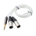 thumbnail image 4 of Cable Adaptador Mono 6.35mm a Dual XLR para para , Convertidor Macho a Macho para Micrófono, Blanco, 150cm Baoblaze cable de audio balanceado, 4 of 6
