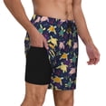 thumbnail image 2 of Naloa Turtle Print Men Swim Trunks with Compression Liner ,Board Shorts,Men's Swim Shorts with Drawstring and Elastic Waistband-X-Large, 2 of 6