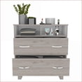 thumbnail image 2 of Dressers, Modern Double Drawer with 2 Open Shelves, Light Gray/White | Light Gray | Particle Board, 2 of 7