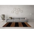 thumbnail image 3 of Ahgly Company Machine Washable Indoor Round Abstract Brown Modern Area Rugs, 4' Round, 3 of 4