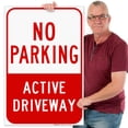 thumbnail image 2 of No Parking Active Driveway Sign, 24x36 Corrugated Plastic, 2 of 7