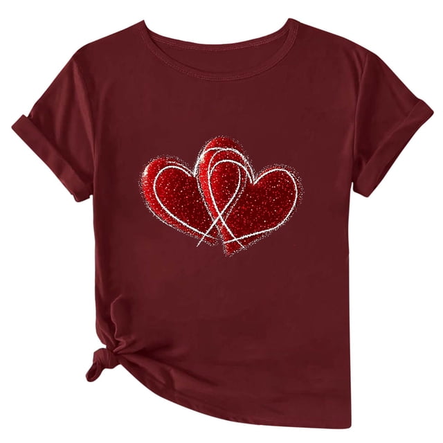 Camisetas de Manga Corta para Mujeres, Camiseta de Cuello Redondo Impresa de Moda, Primavera Y Verano Casual