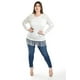 thumbnail image 4 of Blusa con flecos y manga transparente Roman Fashion /Tallas Extras, 163 (Blanco) blanco 40, 4 of 6