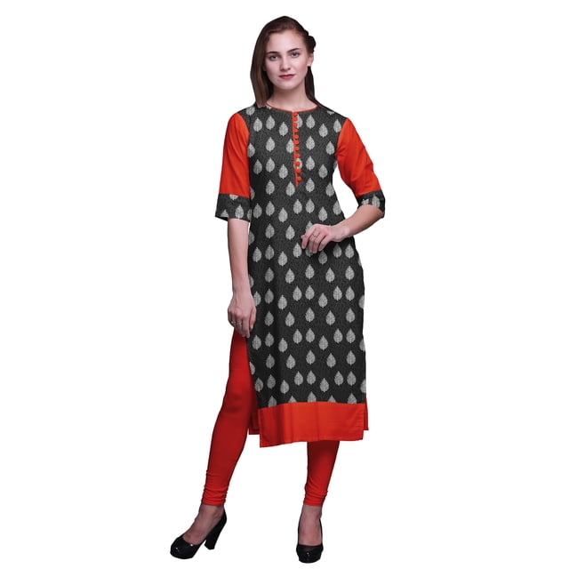 Bimba Robes Tuniques Droites pour Femmes Kurta d'Été Imprimée