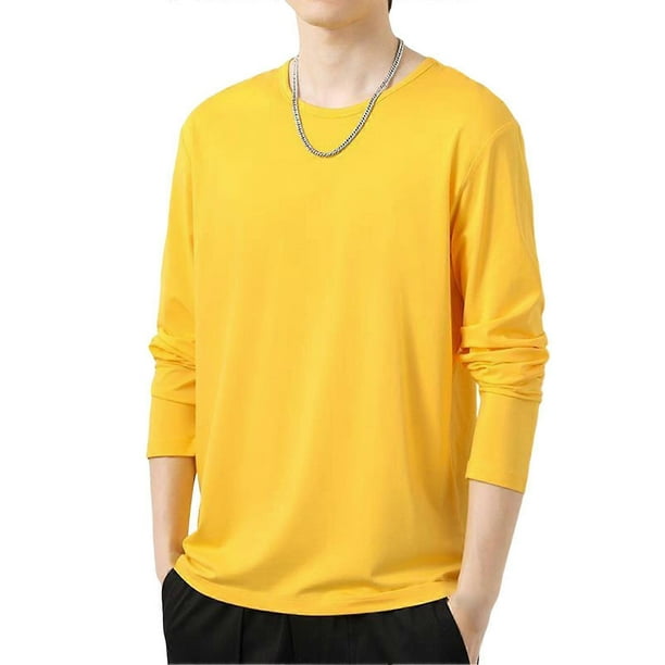 Camiseta de manga larga con cuello redondo para hombre, top de otoño, ropa de diario s20241224643