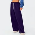 thumbnail image 6 of YDKZYMD Sweatpants for Women with Pockets Clearance Wide Leg High Waisted Teen Girls Elasticwaist Jogger Pants Fall Flare with Pockets Sweatpants Petite Clearance Straight Leg Baggy Pants Purple S, 6 of 7