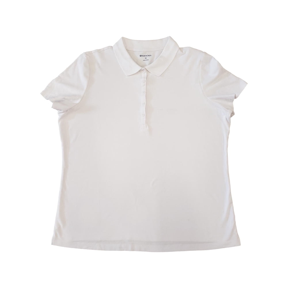 women's plus size white polo shirt