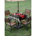 thumbnail image 3 of Outdoor Tablecloth with Umbrella Hole and Zipper, Merry Christmas Square Table Cloth 60x60 Inch Waterproof Tablecloth, Red Xmas Balls Snowflake Black Plaid Picnic Table Cover for Patio Camping, 3 of 7