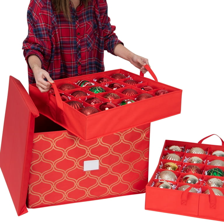 Simplify 60 Count Non Woven Ornament Storage Box - Walmart.com