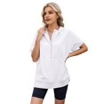 thumbnail image 5 of Women'S Loose Zip Hooded T-Shirt White XL, 5 of 7