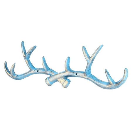 Vintage Cast Deer Antlers Wall Hooks 10 Hooks Coat Rack