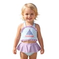 thumbnail image 2 of Swimsuit for Girls 8-10 Classic Hawaiian Little Girls' Swimwear Lightweight Cut Out 2 Piece Bathing Suit with Cover Up Skirt Girls' Swimwear, 2 of 8