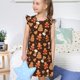thumbnail image 4 of Balery Christmas Gingerbread Cookies Camisón de princesa para niñas, pijama de algodón con mangas abullonadas, suave y bonito.-X-Large, 4 of 6
