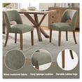 thumbnail image 3 of Vknow Furniture Set of 2 Chenille Dining Chairs, Mid-Century Modern Upholstered Kitchen Chairs with Cutout Back & Solid Wood Legs, Green, 3 of 10