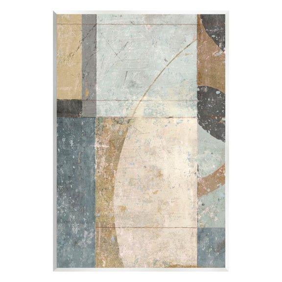 Weathered Geometric Shapes Abstract Painting Unframed Art Print Wall Art