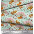 thumbnail image 3 of Soimoi Polyester Crepe Fabric Tree,Floral & Deer Animal Print Fabric by The Yard 52 Inch Wide, 3 of 3