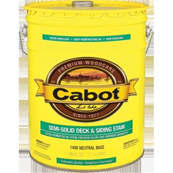 Cabot Semi-Solid Semi-Solid Tintable Neutral Base Oil-Based Deck and Siding Stain 5 gal