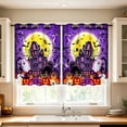 thumbnail image 2 of Halloween Kitchen Curtains Decorative Window Drapery for Bedroom Living Room Kitchen Bathroom Home Party Decor 2 Panels,Purple, 2 of 6