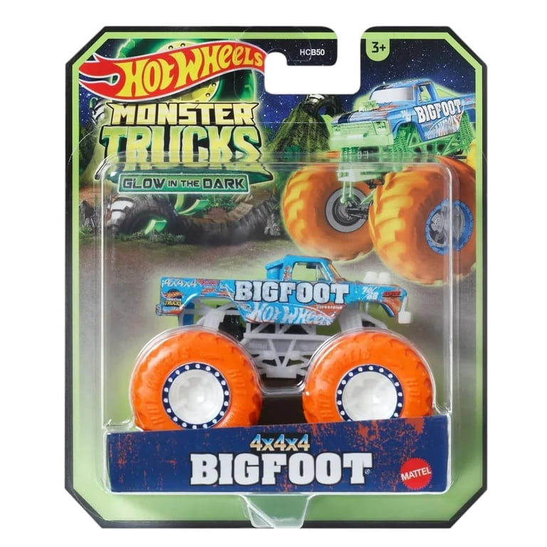 Hot Wheels Monster Trucks Glow in The Dark Collection, 5-Pack Set