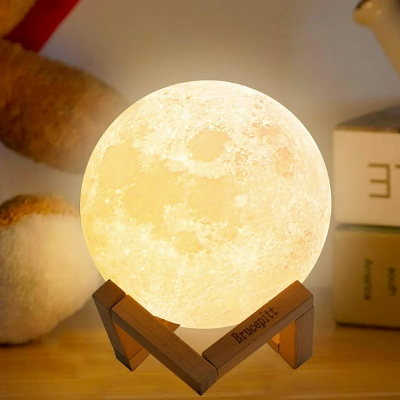 PinesC Lampe Lune Lampe Galaxie 5.9 Pouces 16 Couleurs Lampe de Bureau 3D Lumière de Nuit pour Adultes Enfants - Cadeaux pour Femmes Filles Garçons Décorations de Chambre d'Anniversaire