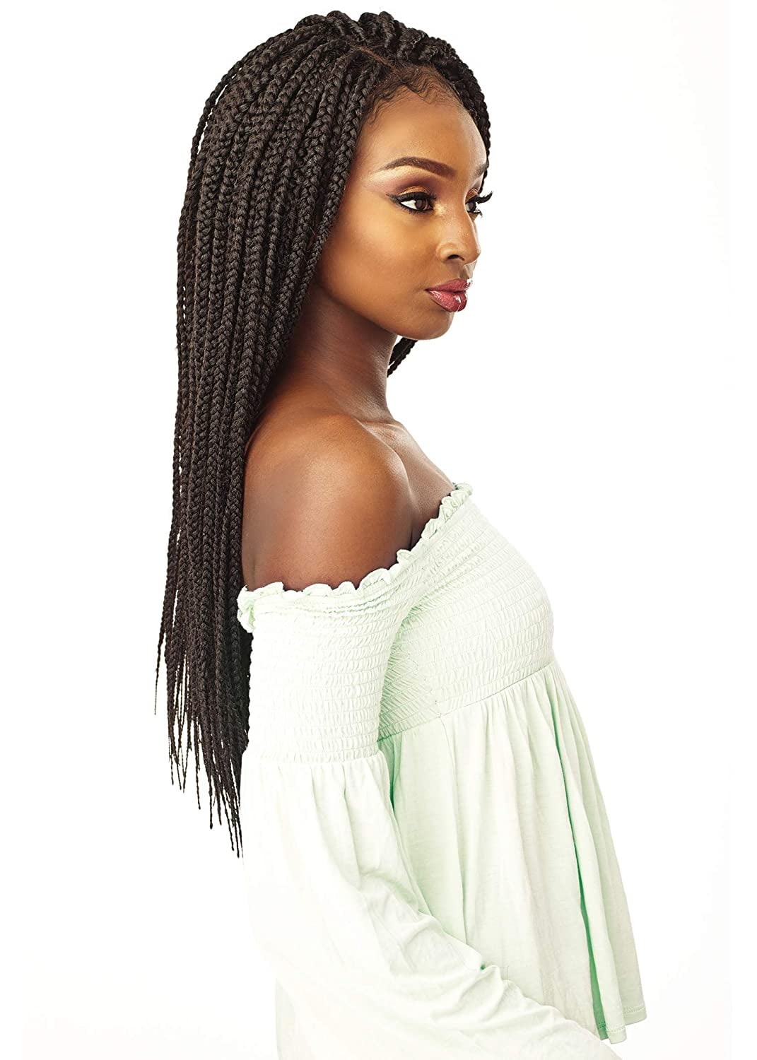 Sensationnel Cloud9 Swiss 4X4 Lace Parting Wig Large Size - BOX BRAID LARGE (2 [Darkest Brown])