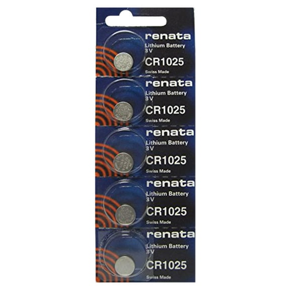 Renata CR1025 30mAh Lithium Coin Cell Batteries 5 Pack