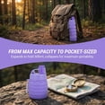thumbnail image 6 of Travel water bottle Sports Portable Sport Water Bottle Reusable Water Bottles comes with mountaineering Buckle 500ml silicone Water-proof camping water bottle 2 pack,Purple+Grey, 6 of 6
