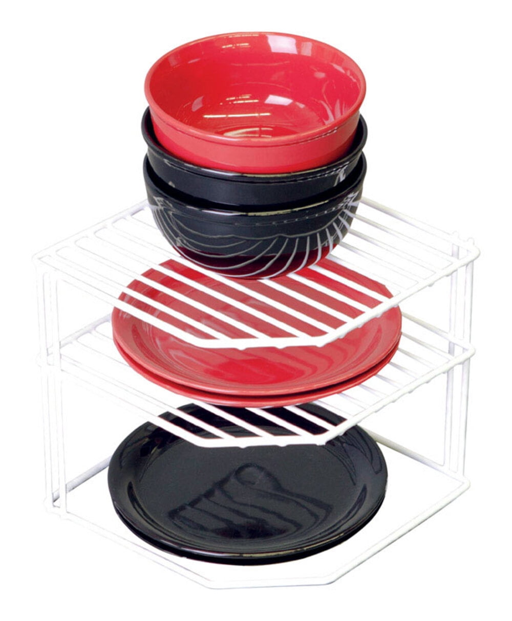 Grayline Panacea 9-1/4" x 10-7/8" x 8-1/2" White Corner Organizer