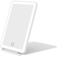 thumbnail image 1 of HELIAHOO LED Folding Travel Makeup Mirror with 3 Color Lighting - Rechargeable Portable USB Vanity Featuring, Touch Control, Travel, Bathroom, Beauty Needs (White) AZ83-29432, 1 of 9