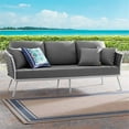 thumbnail image 2 of Afuera Living Aluminum Patio Sofa in White Gray, 2 of 5