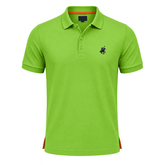 Men’s Pique Polo Shirt Cotton Short Sleeve Collared Golf Polo Soft Breathable Casual Work Shirt