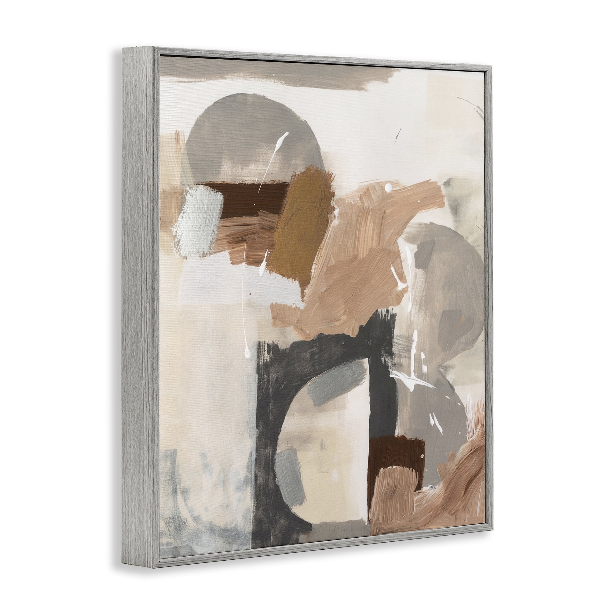 Stupell Industries Expressive Desert Abstract Abstract Painting Gray Framed Art Print Wall Art, 11 x 14