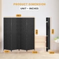 thumbnail image 6 of Dkelincs 4-Panel Room Dividers and Folding Privacy Screens Portable Partition Wall Wooden Freestanding Privacy Screen for Home Office, Black, 6 of 9