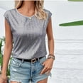 thumbnail image 5 of Women's Round Neck Glitter Sequins Shirts Top Casual Cap Sleeve Party Tee Tops,Gray L, 5 of 6