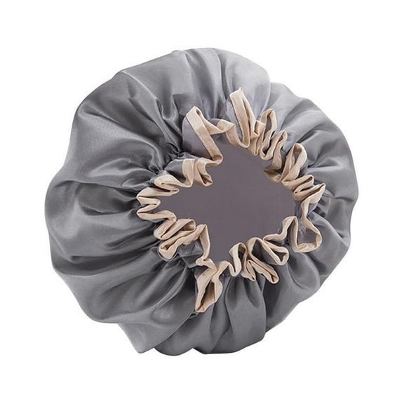 Extra Large Double Layer Adjustable Shower Caps for Women, Waterproof Oversized 9.64Inch Design for All Hair Lengths, Girls Spa Home Salon Use (Champagne)