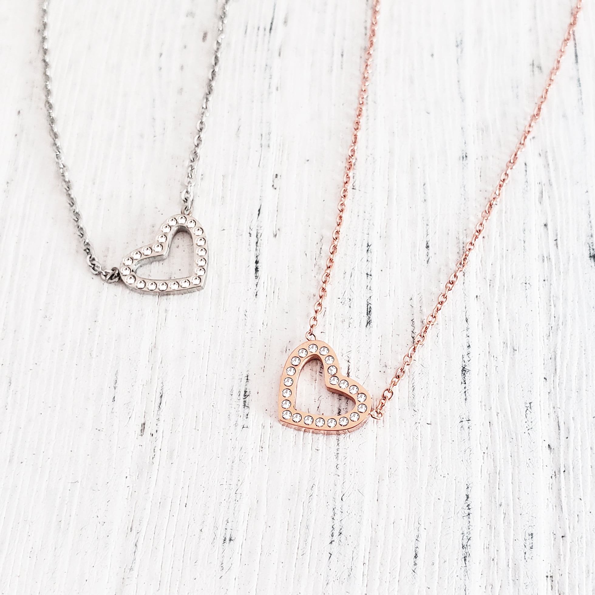 Anavia Mother's Day Gift for Girlfriend, Girlfriend Birthday Gift, Heart Necklace, Necklace for Girlfriend, Gifts for Girlfriend, Anniversary Gift, Gift for Mom - [Rose Gold]