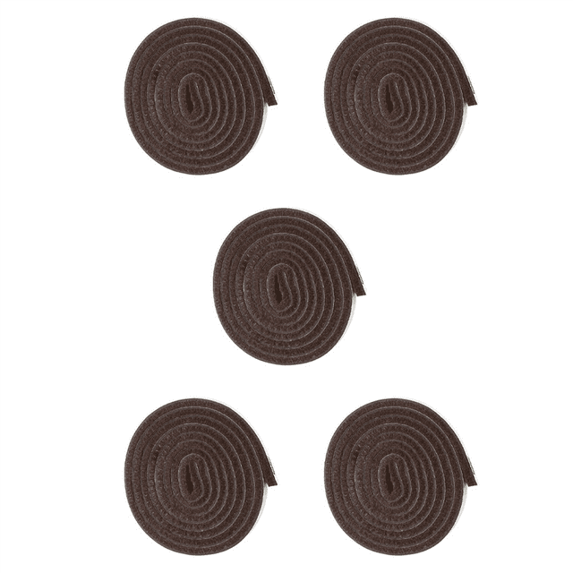 5X Bande de Feutre Auto-Adhésive pour Surfaces Dures (1/2 Pouce x 60 Pouces), Marron
