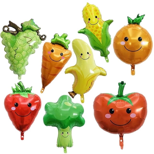 Juego de globos inflables para frutas y verduras, 8 piezas