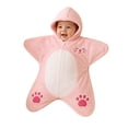 thumbnail image 2 of felwors Baby Starfish Onesie,Cozy Star Babies Swaddle Bag,Infant Soft Fleece One Piece Romper,Fall Winter Warm Outfits, 2 of 7
