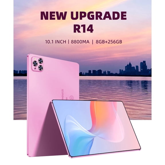 Tablet 10.1 Inch 2026 Newest Android 12 Tablet Pink,5G Wi-Fi Tablet Computer,2 In 1 Tablet with Keyboard, 256GB ROM 8GB RAM ,Octa-Core Processor,1920 * 1200 IPS,Bluetooth,GPS