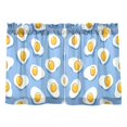 thumbnail image 7 of Yayeee Kitchen Curtains Tier Pair Light Filtering 27"x24" Rod Pocket Short Cafe Window Panel, Playful Fried Eggs, 7 of 7