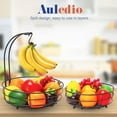thumbnail image 3 of Auledio 2-Tier Metal Fruit Basket with Banana Tree, Detachable Fruit Organizerfor Kitchen Countertop in Bronze, 3 of 7
