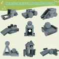 thumbnail image 2 of Grey Modular Kids Sofa Fort, 14Pcs High-Density Foam Cushions for Creative Play, Washable Cover, Toddler-Safe Building Furniture (Lightweight), 2 of 19